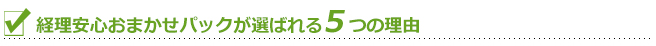 経理安心おまかせパックが選らばれる5つの理由